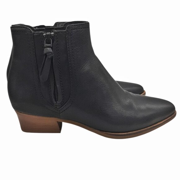 Cole Haan Hadlyn Black Leather Zip Boot Size 7.5 - Picture 1 of 15